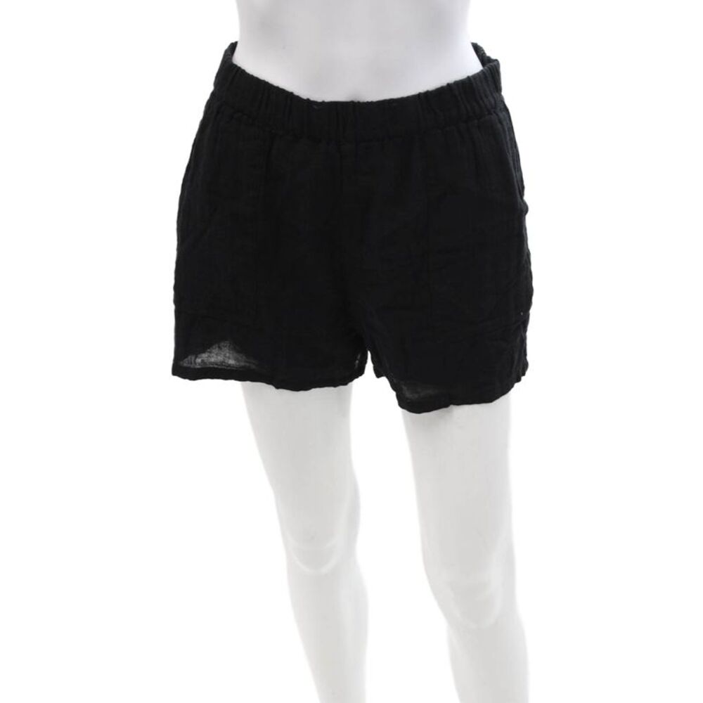 Sundays Unisex Black Cotton Solid Beach Shorts Size 1
